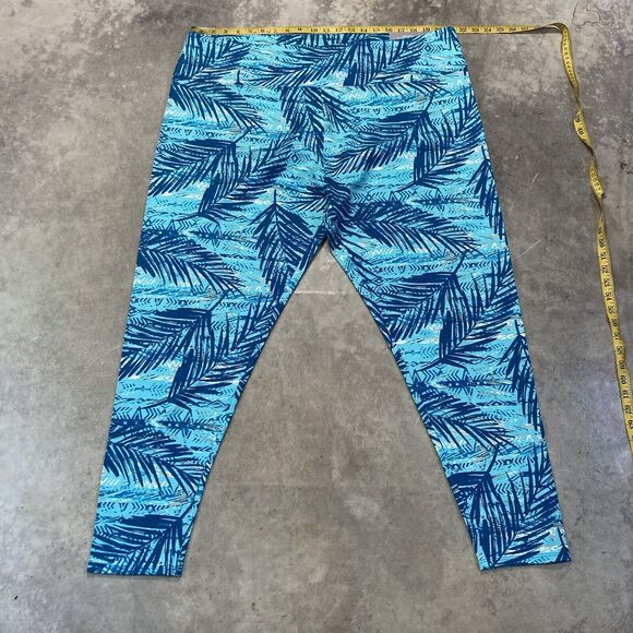 Soft Surroundings Leggings Womens‎ Plus 3X Superslim Ankle Blue Tropical - Picture 1 of 11